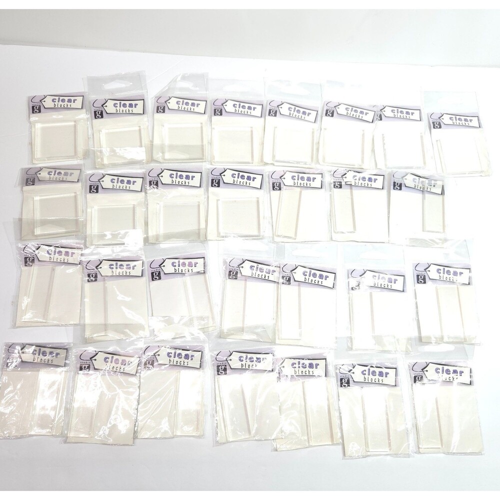 Studio G Acrylic Stamp Blocks Bulk Lot 29 Square Rectangle Scrapbooking New
